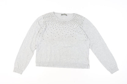 Womens UK Size L Oasis Grey Pullover Jumper