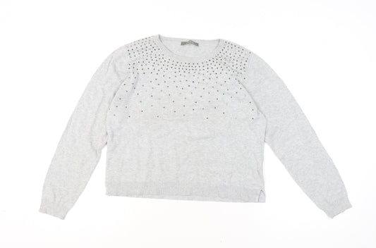Womens UK Size L Oasis Grey Pullover Jumper