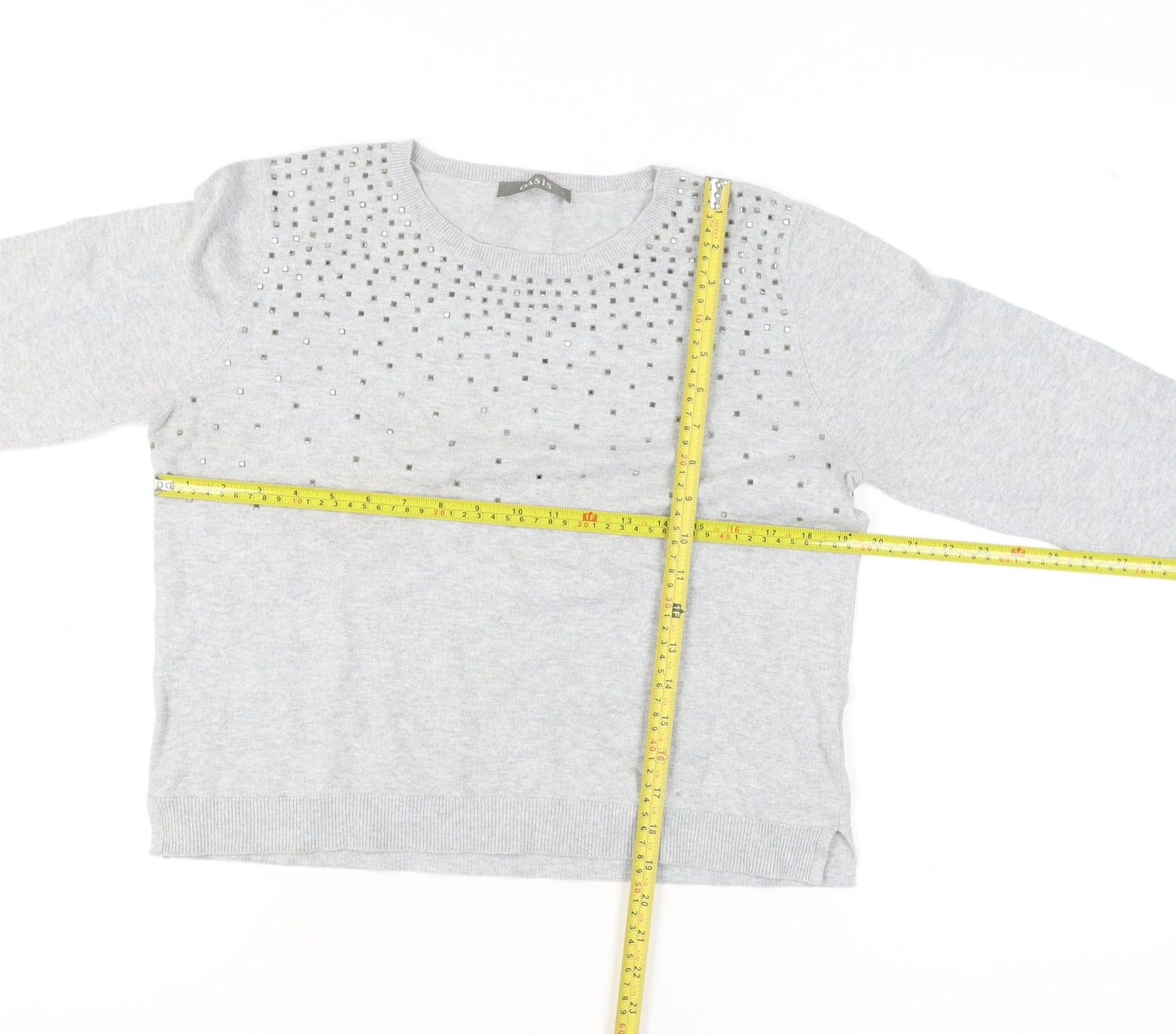 Womens UK Size L Oasis Grey Pullover Jumper