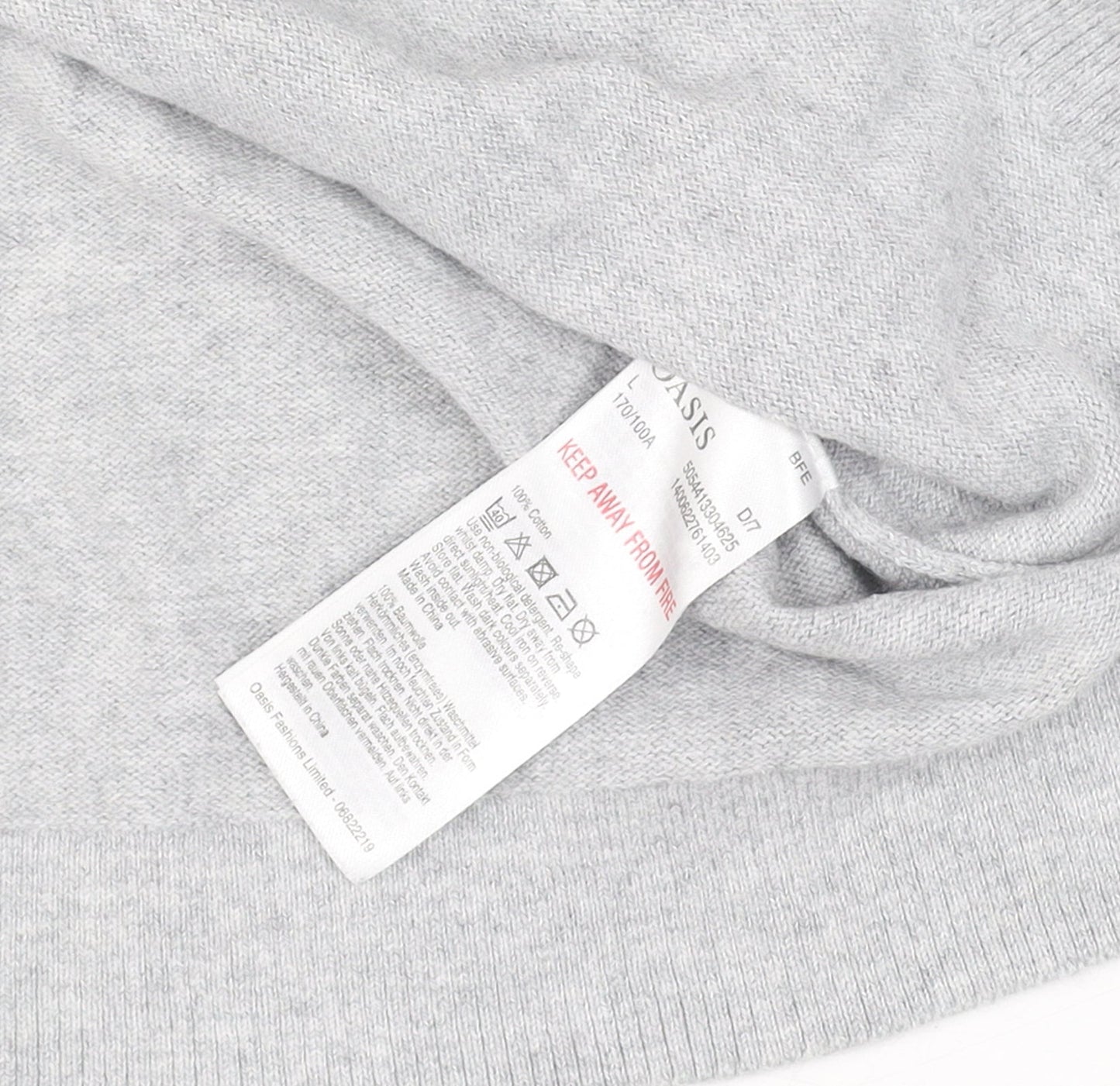 Womens UK Size L Oasis Grey Pullover Jumper