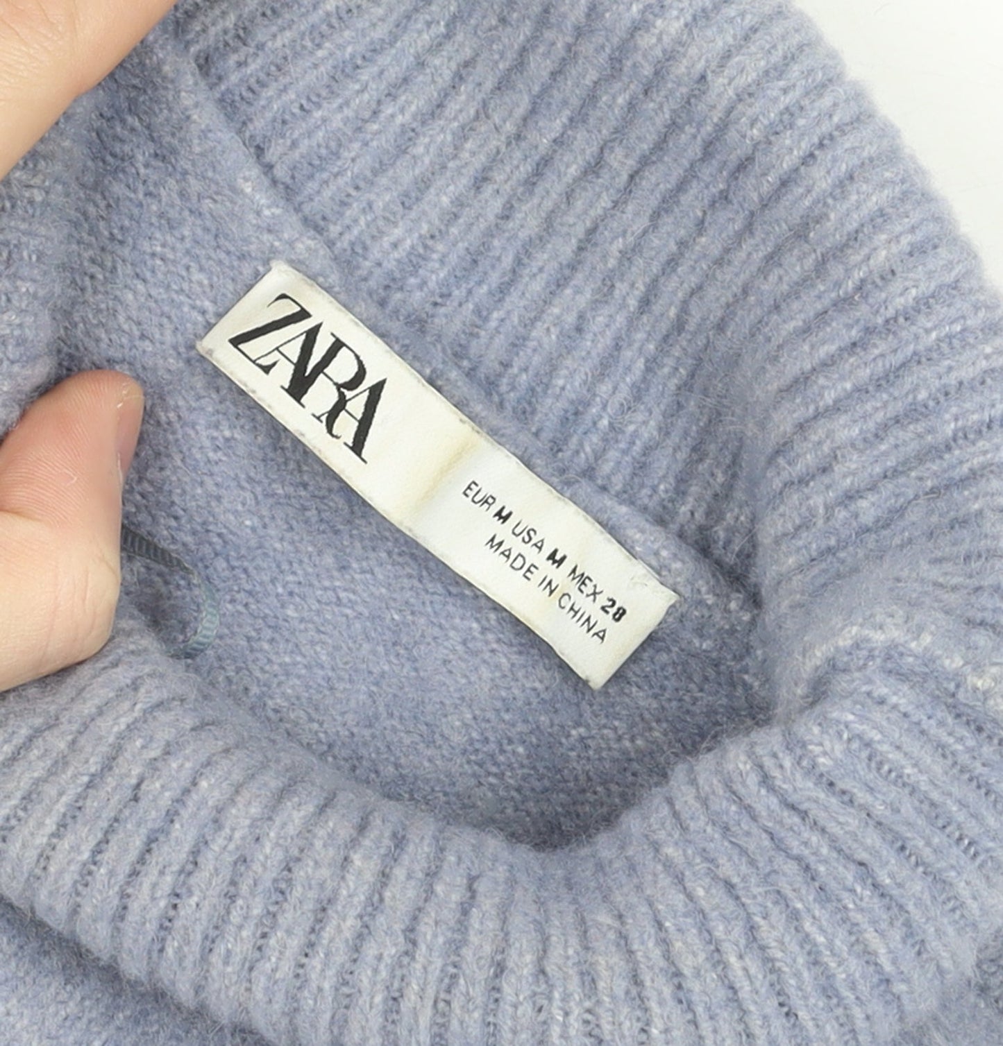 Womens UK Size 12 Zara Blue Pullover Jumper