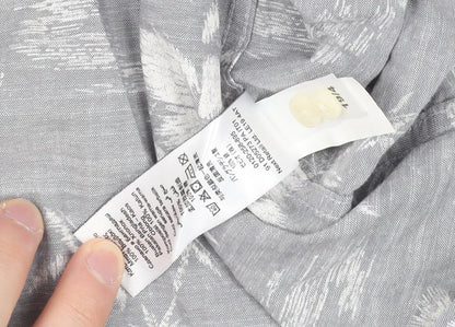 Next Men's Grey Hawaiian Floral Slim Fit 5XL Short Sleeve Shirt