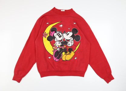 Womens UK Size L Mickey & Co Red Pullover Sweatshirt
