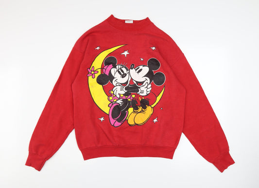 Womens UK Size L Mickey & Co Red Pullover Sweatshirt
