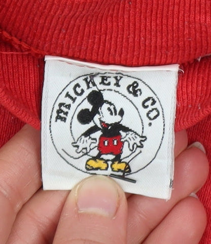 Womens UK Size L Mickey & Co Red Pullover Sweatshirt