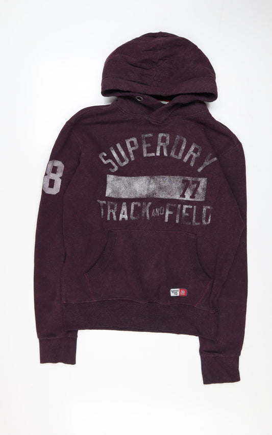 Mens UK Size M Superdry Purple Pullover Hoodie