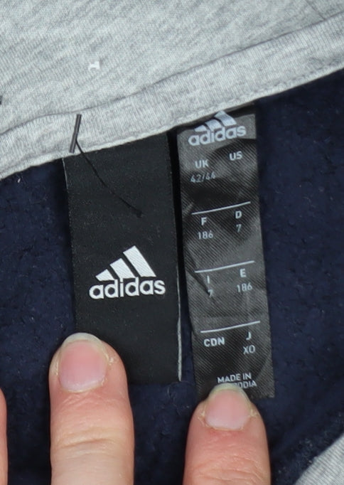 Mens UK Size XL adidas Blue Pullover Hoodie