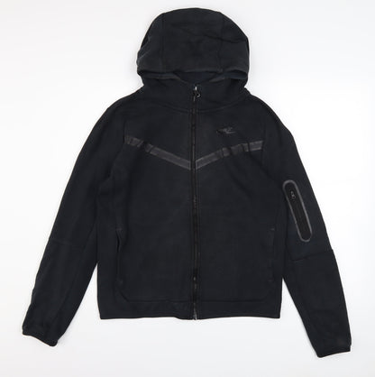 Nike Boys Black Full Zip Hoodie Size 14 Years Standard Fit Fleece Jacket