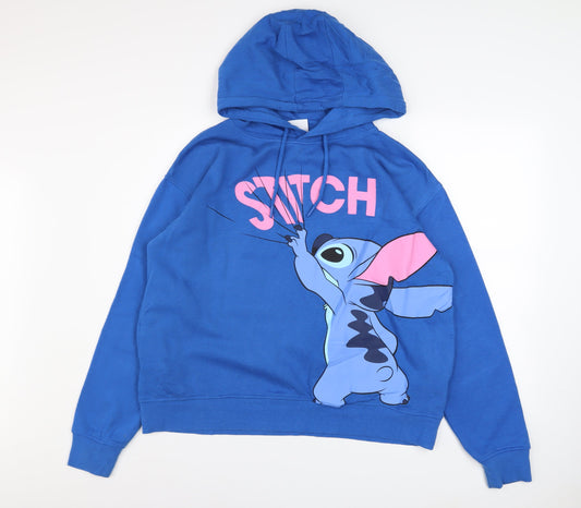 Womens UK Size L Disney Blue Pullover Hoodie