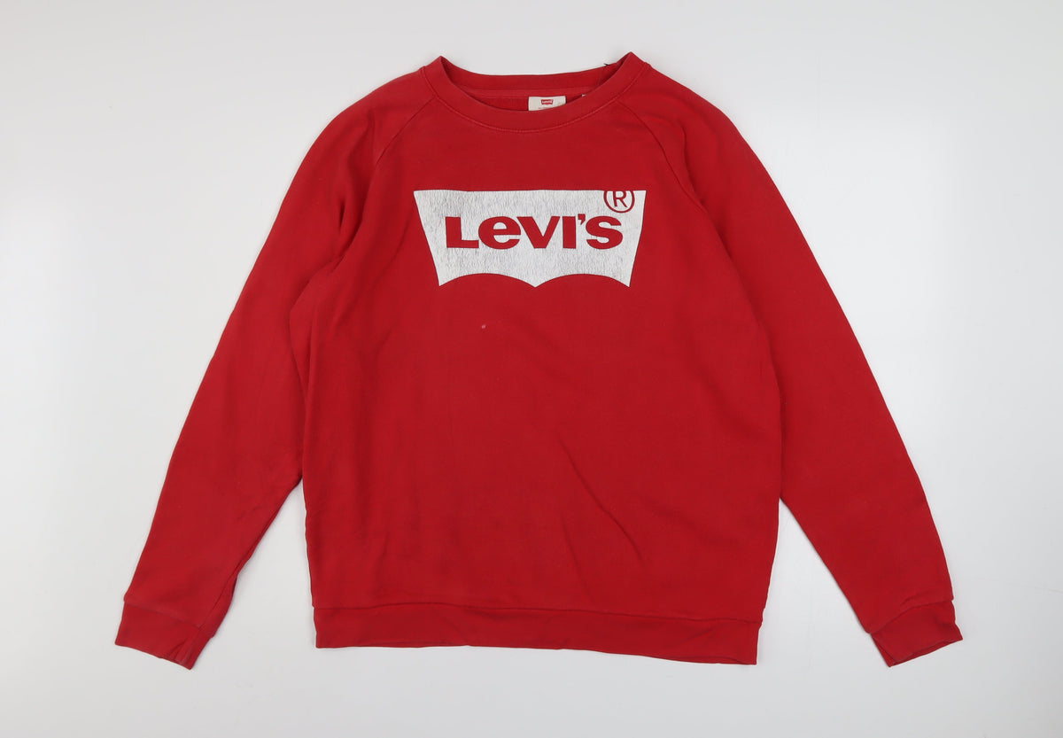Mens UK Size M Levi's Red Pullover Sweatshirt