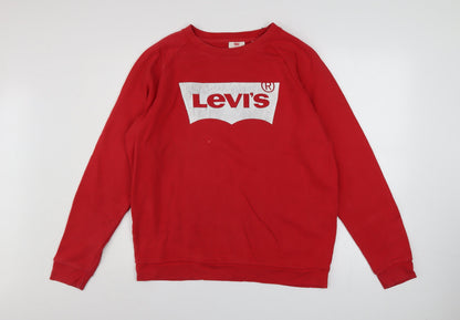Mens UK Size M Levi's Red Pullover Sweatshirt
