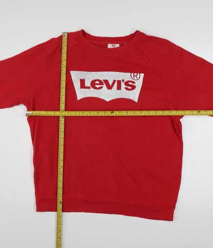 Mens UK Size M Levi's Red Pullover Sweatshirt