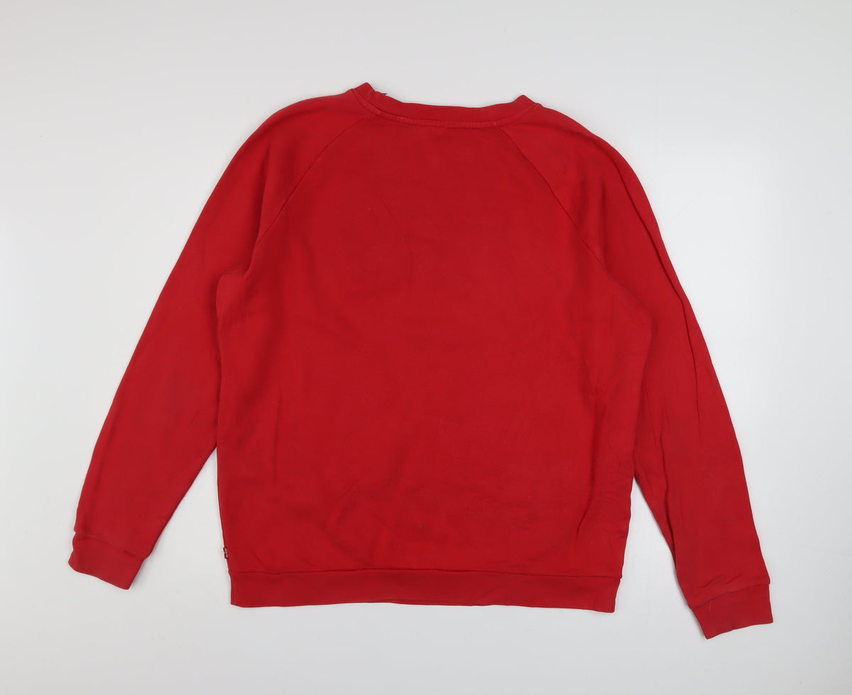 Mens UK Size M Levi's Red Pullover Sweatshirt