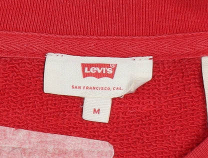 Mens UK Size M Levi's Red Pullover Sweatshirt