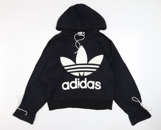 Womens UK Size 12 adidas Black Pullover Hoodie