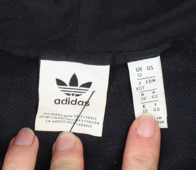 Womens UK Size 12 adidas Black Pullover Hoodie