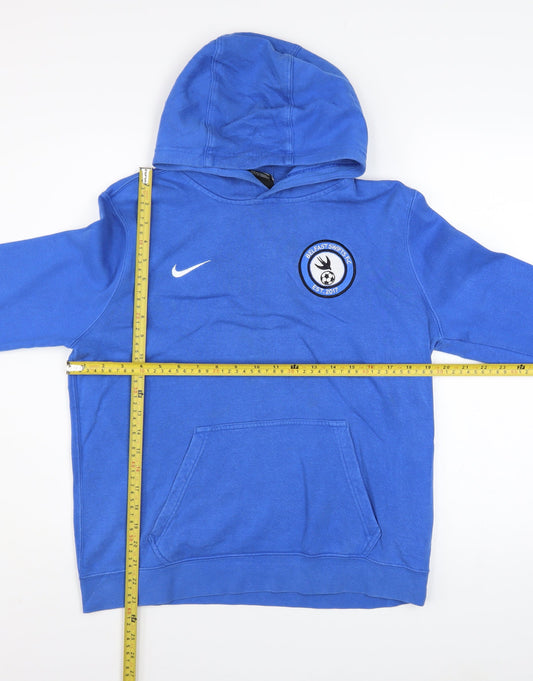 Nike Boys Blue XL Pullover Hoodie – Football Logo Graphic Sweatshirt