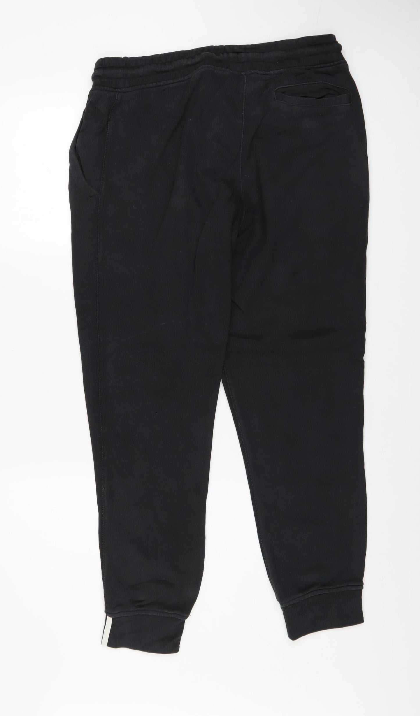 Adidas Womens Black Jogger Trousers Size 12 Cotton Side Stripe