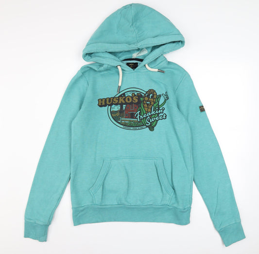 Womens UK Size 10 Superdry Blue Pullover Hoodie