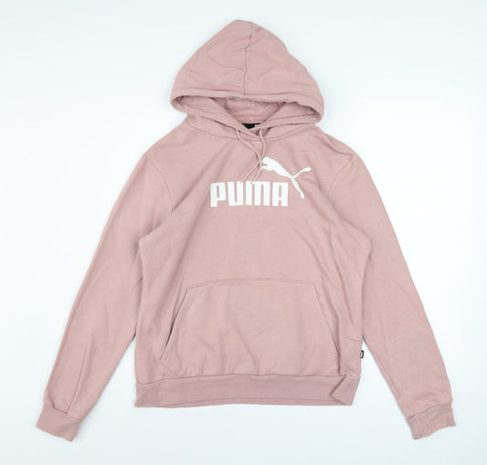 Womens UK Size M PUMA Pink Pullover Hoodie
