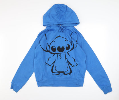 Womens UK Size 2XS Disney Blue Pullover Hoodie