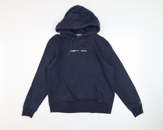 Mens UK Size M Tommy Jeans Blue Pullover Hoodie
