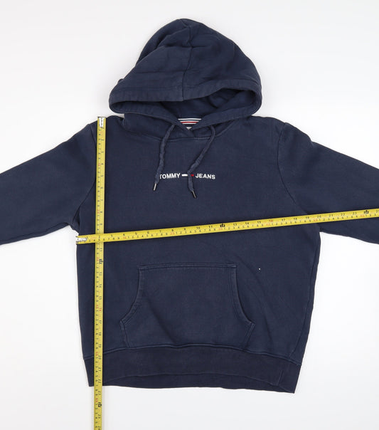 Mens UK Size M Tommy Jeans Blue Pullover Hoodie