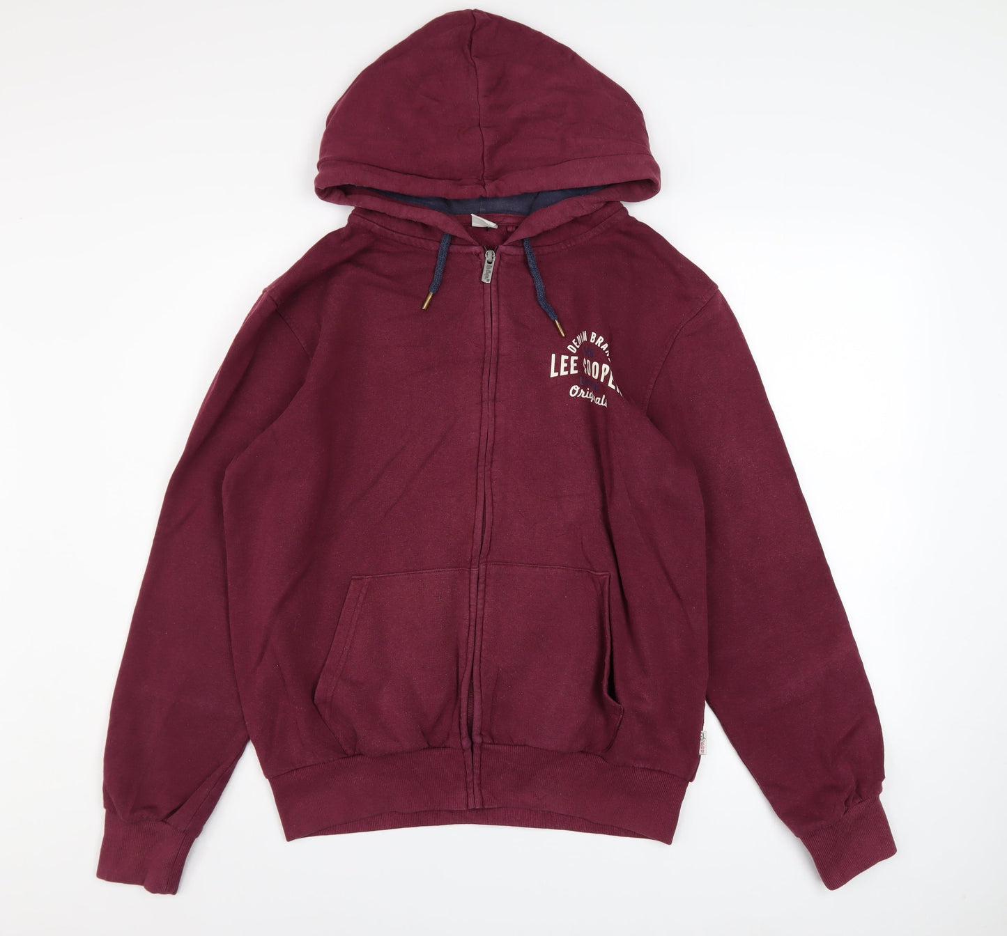 Mens UK Size M Lee Cooper Red Full Zip Hoodie