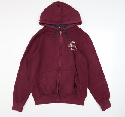 Mens UK Size M Lee Cooper Red Full Zip Hoodie