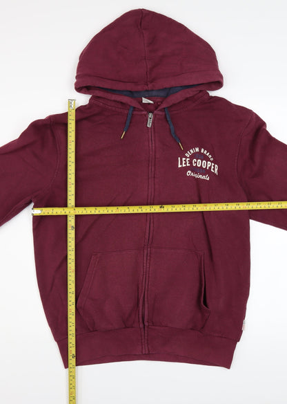Mens UK Size M Lee Cooper Red Full Zip Hoodie