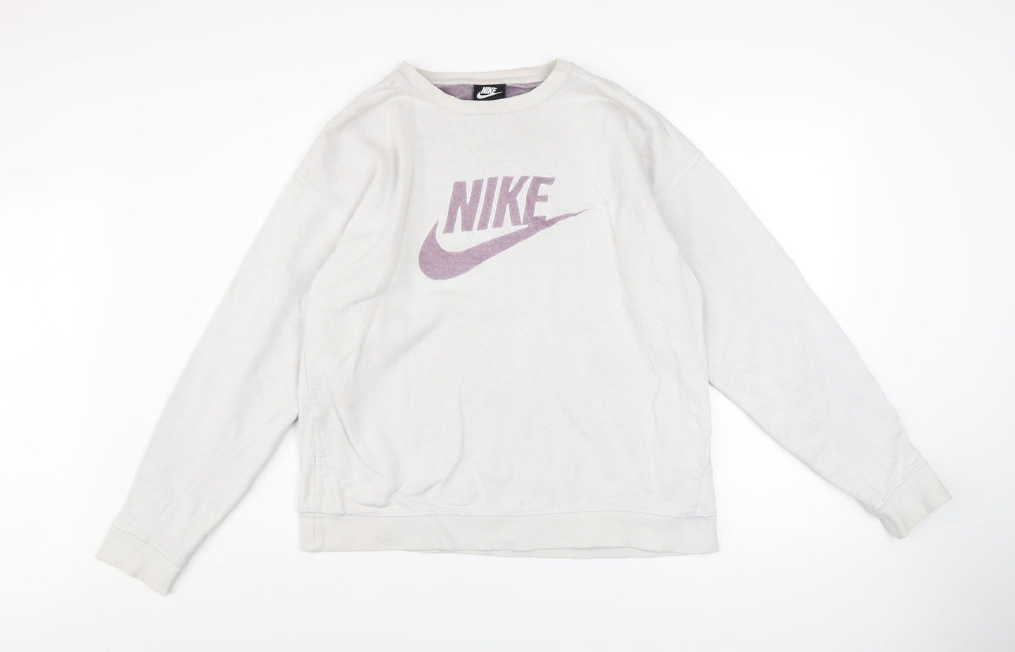 Womens UK Size L Nike Beige Pullover Sweatshirt