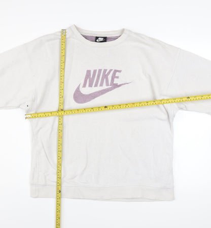 Womens UK Size L Nike Beige Pullover Sweatshirt