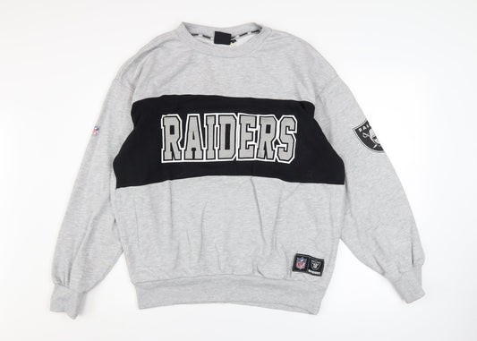 Primark NFL Raiders Grey Men's Small Graphic Pullover Sweatshirt
