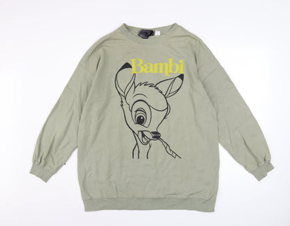 Womens UK Size S H&M Green Pullover Sweatshirt