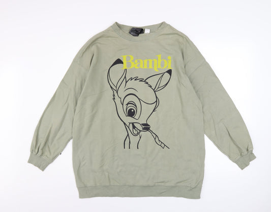 Womens UK Size S H&M Green Pullover Sweatshirt