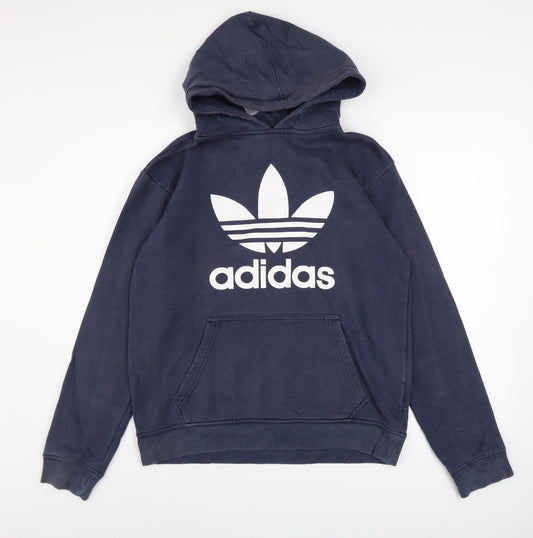 Mens UK Size S adidas Blue Pullover Hoodie