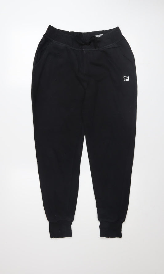 Mens UK Size S FILA Regular Fit Jogger Black Trousers