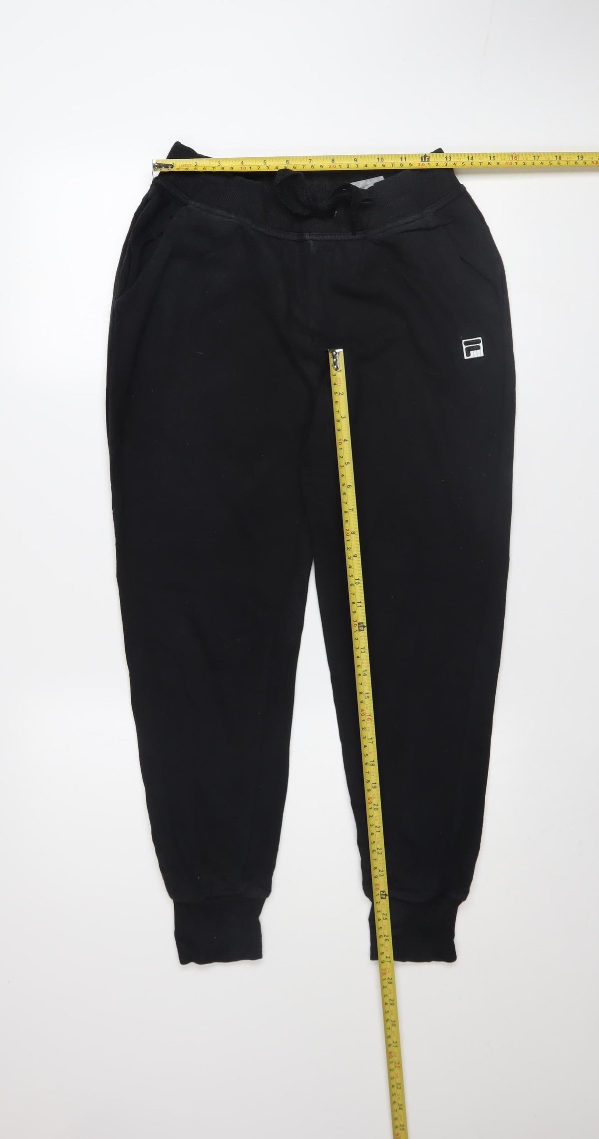 Mens UK Size S FILA Regular Fit Jogger Black Trousers
