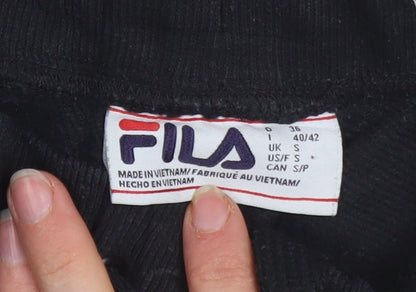 Mens UK Size S FILA Regular Fit Jogger Black Trousers