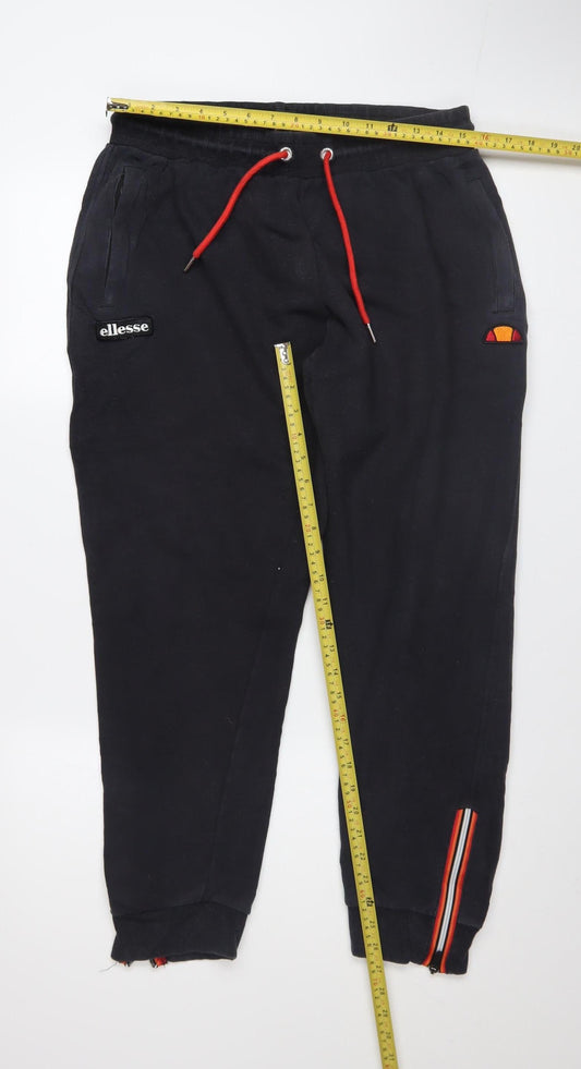 Mens UK Size XL ellesse Regular Fit Jogger Black Trousers