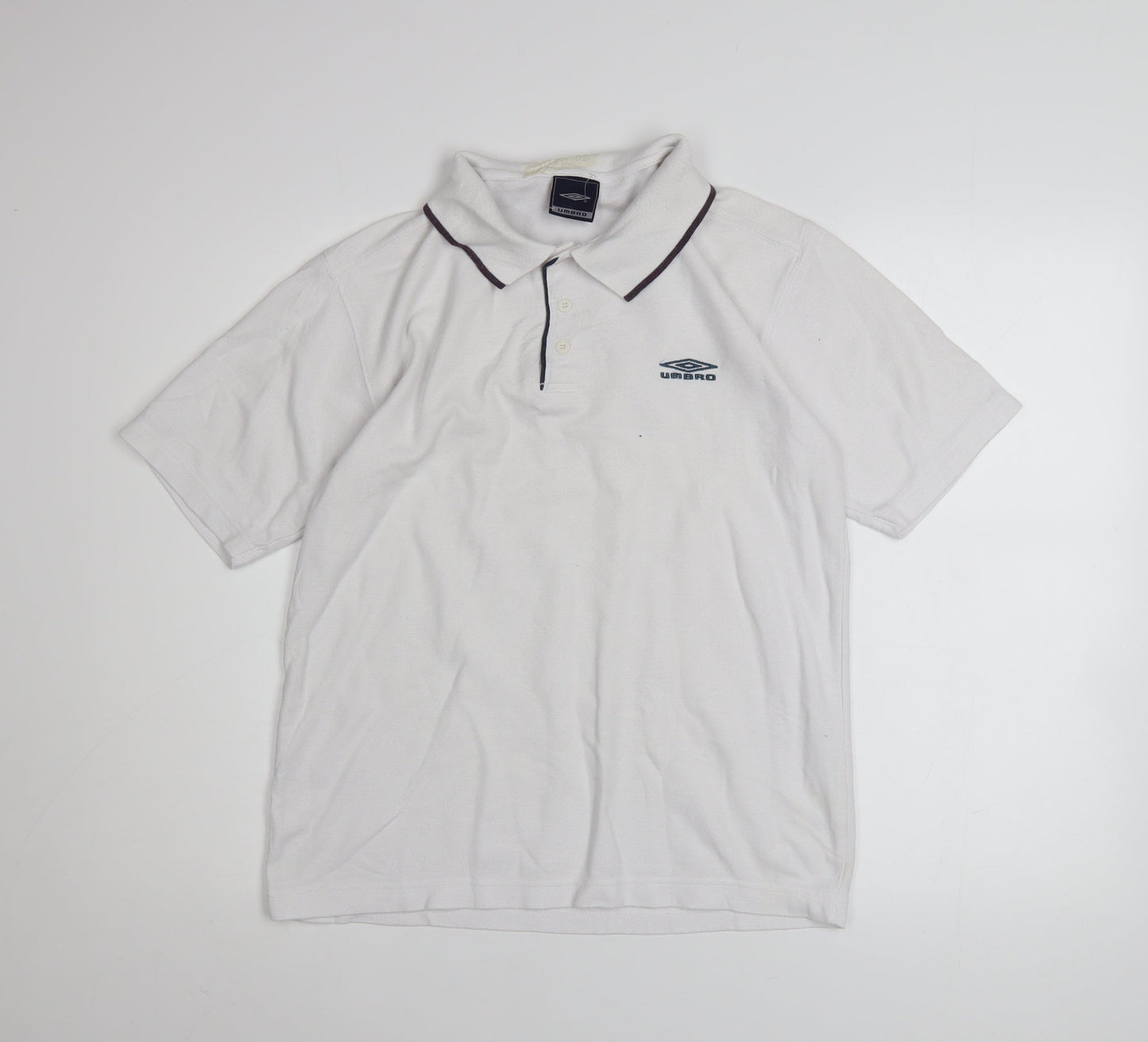 Umbro Men's White Short Sleeve Polo Shirt Size M Classic Fit