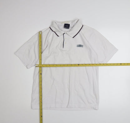 Umbro Men's White Short Sleeve Polo Shirt Size M Classic Fit