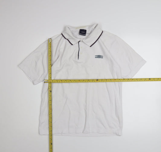 Umbro Men's White Short Sleeve Polo Shirt Size M Classic Fit
