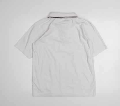 Umbro Men's White Short Sleeve Polo Shirt Size M Classic Fit