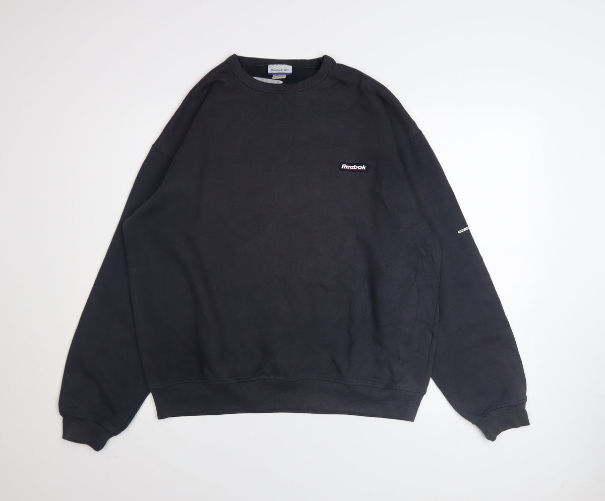 Mens UK Size L Reebok Black Pullover Sweatshirt