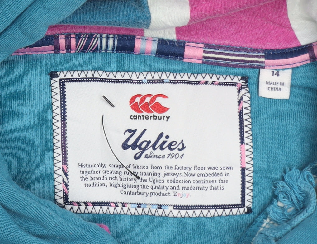 Womens UK Size 14 Canterbury Blue Pullover Hoodie