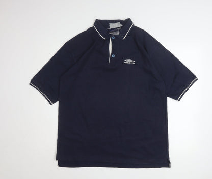 Umbro Men’s Blue L Regular Fit Short Sleeve Polo Shirt