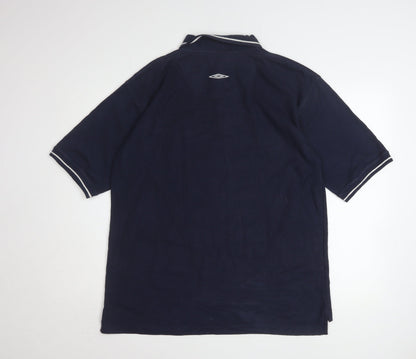 Umbro Men’s Blue L Regular Fit Short Sleeve Polo Shirt