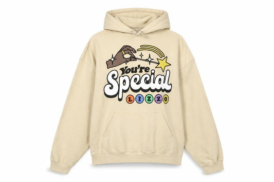 Womens UK Size L Gildan Beige Pullover Hoodie