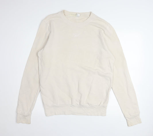 Womens UK Size S Reebok Beige Pullover Sweatshirt